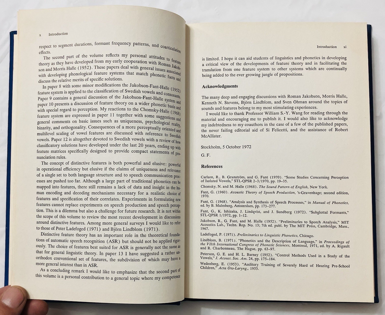 Speech Sounds and Features by Gunnar Fant (1973) MIT Press 1st Ed HC Linguistics