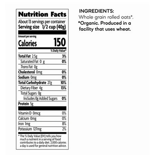 Organic Old Fashioned Oatmeal 18 Oz(Case Of 6) By Natures Path