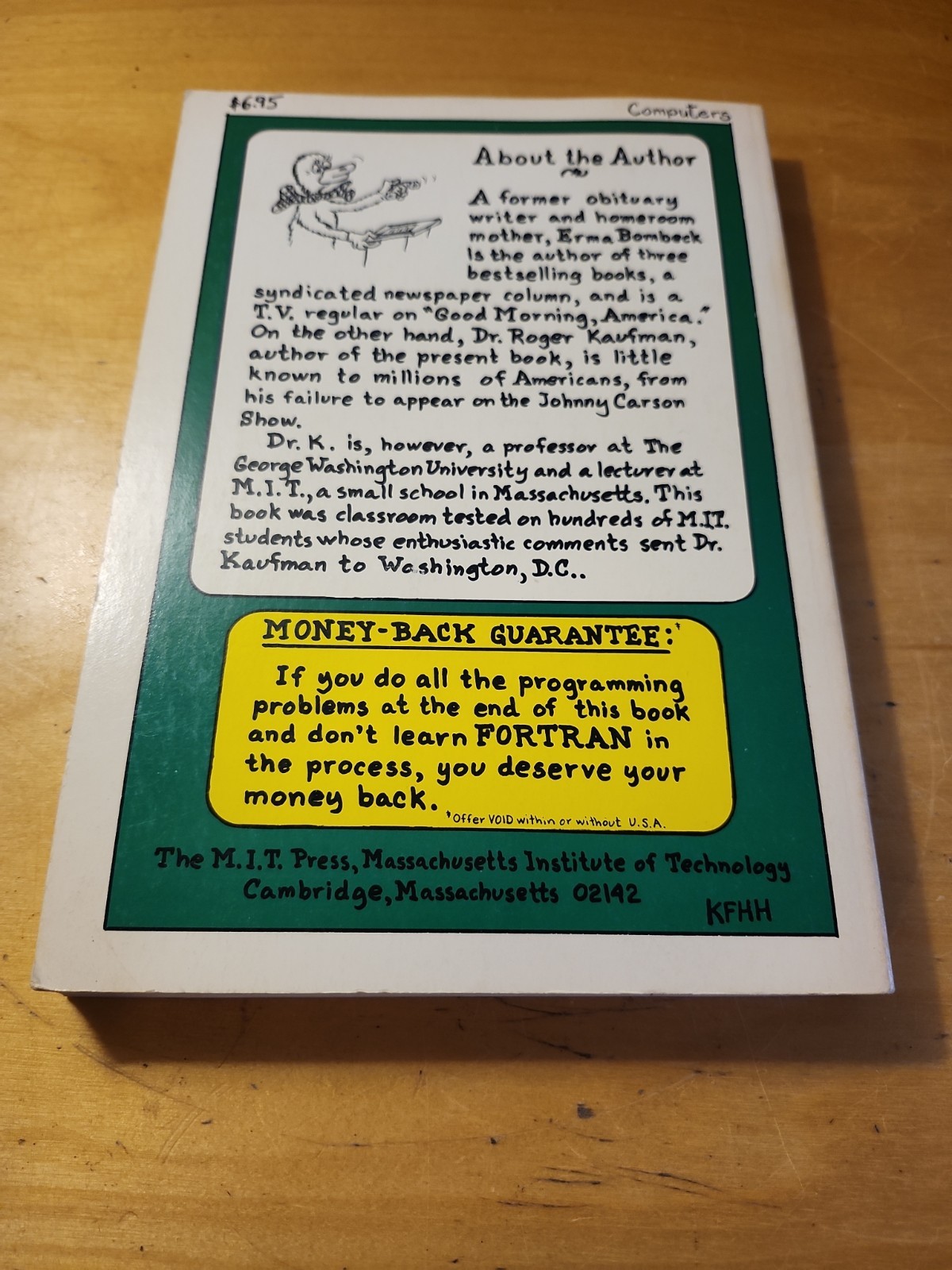 A Fortran Coloring Book – 1979 Softcover By Dr. Kaufman, MIT Press, Very Good