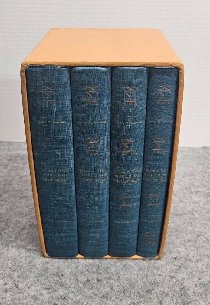 The World of Mathematics Volumes 1-4 by James R. Newman 1956 Hardcover Vintage