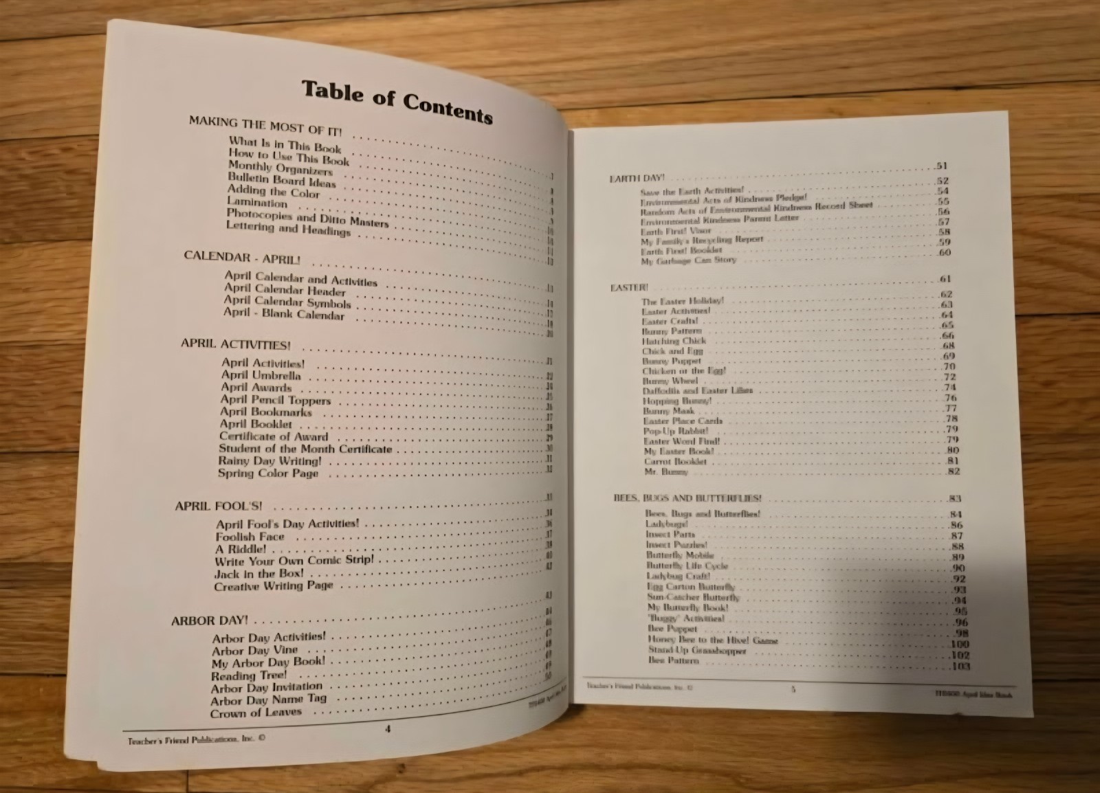 Teacher’s Friend April Idea Book Karen Sevaly, Elementary Activities, 144 Pages