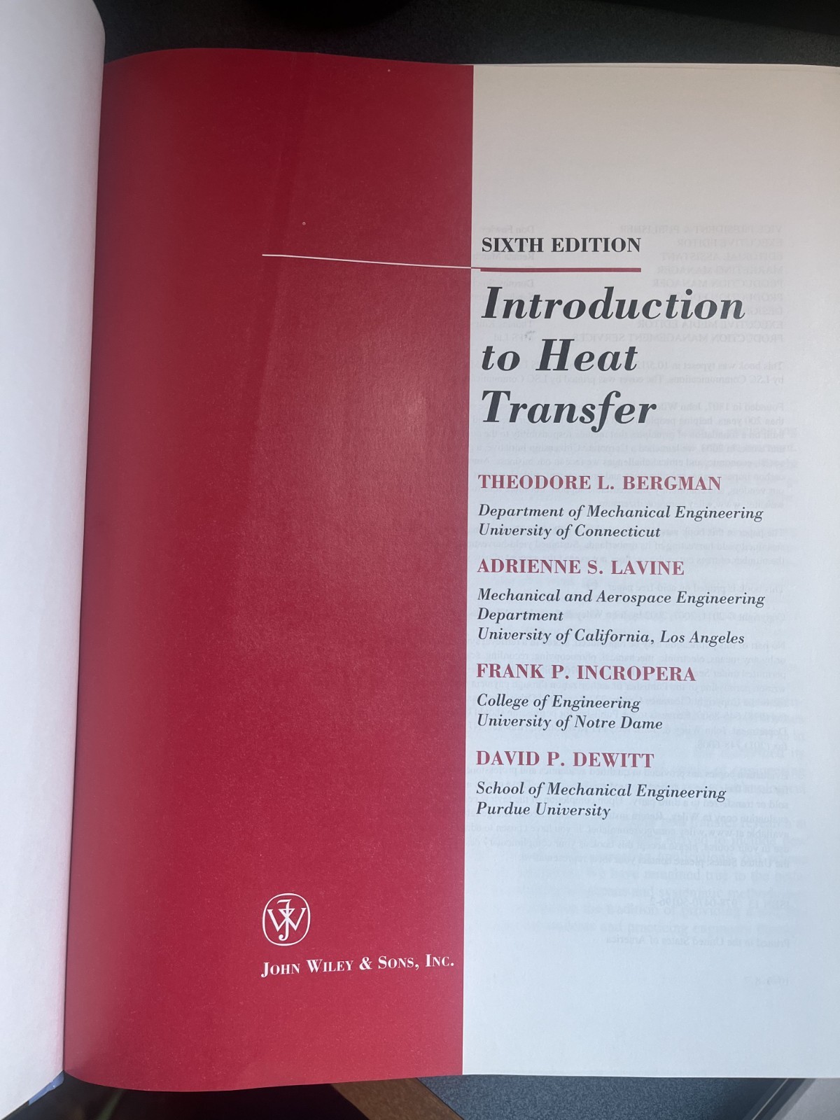 Introduction to Heat Transfer: Sixth Edition ** Free Shipping **