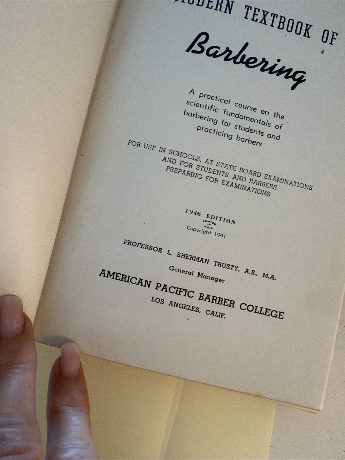 Modern Textbook On Barbering 1946 Hardcover
