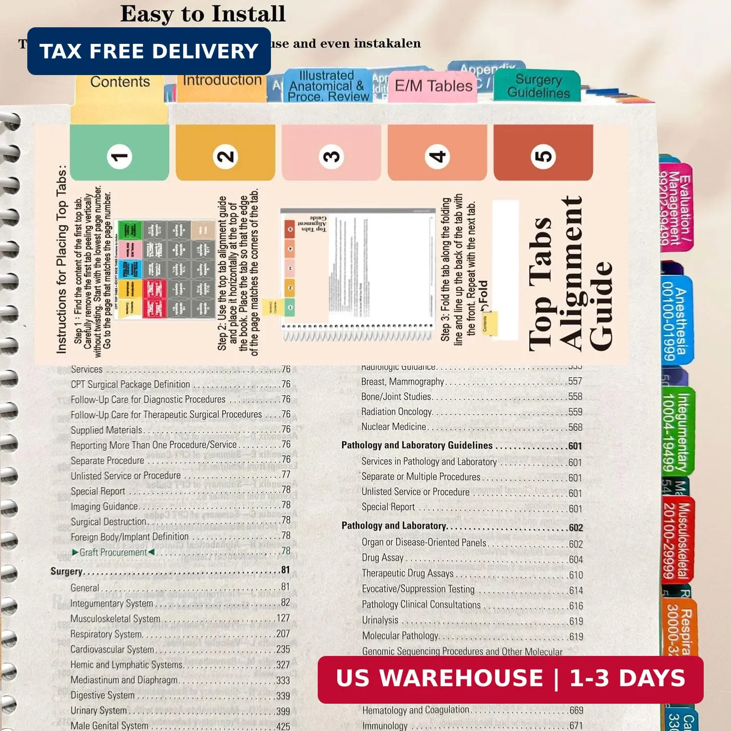 New Upgraded Index Tabs for CPT Professional 2026, Color-Coded and Laminated CPT