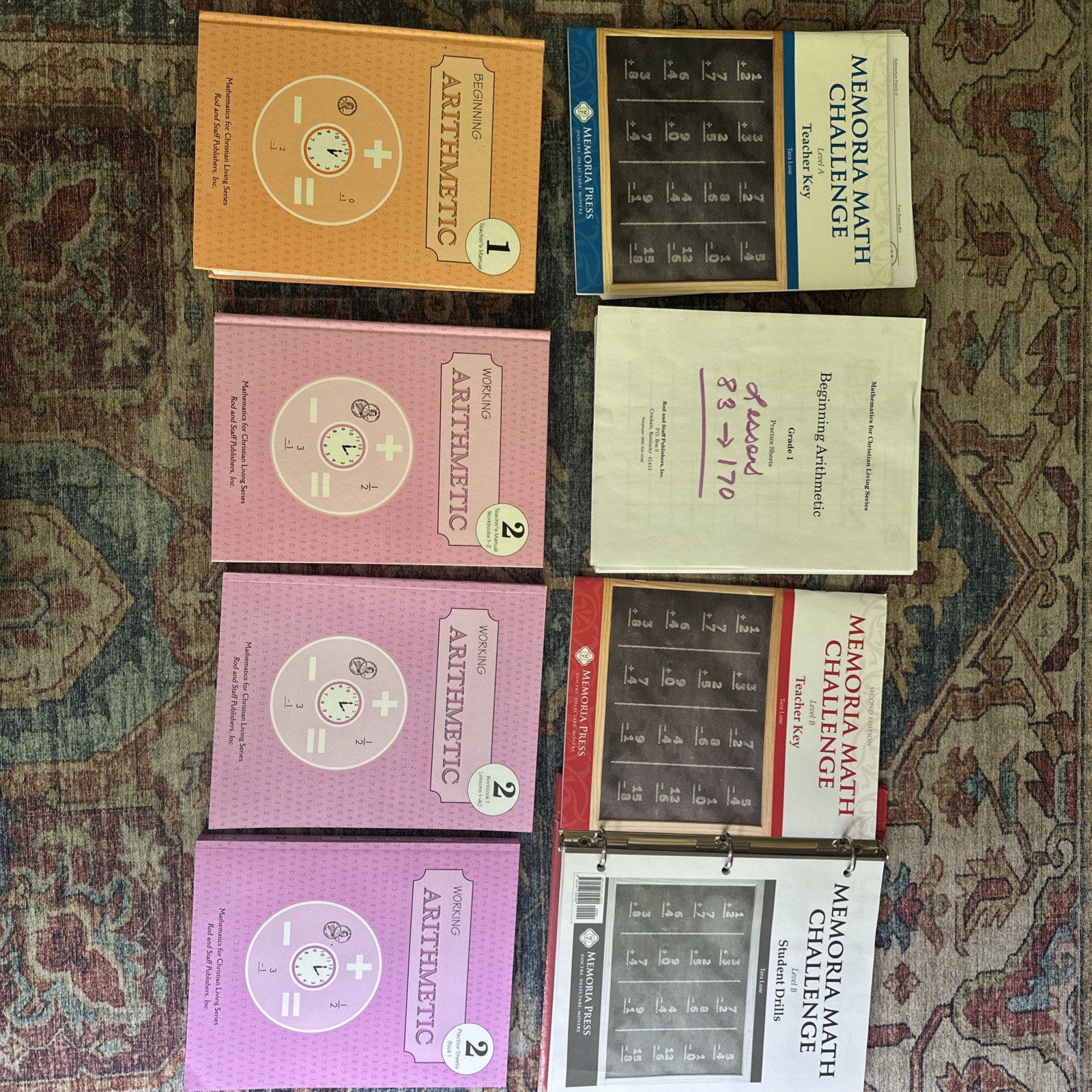Memoria Press Arithmetic Teacher’s Manuals, Workbooks, Practice Sheets K-1st
