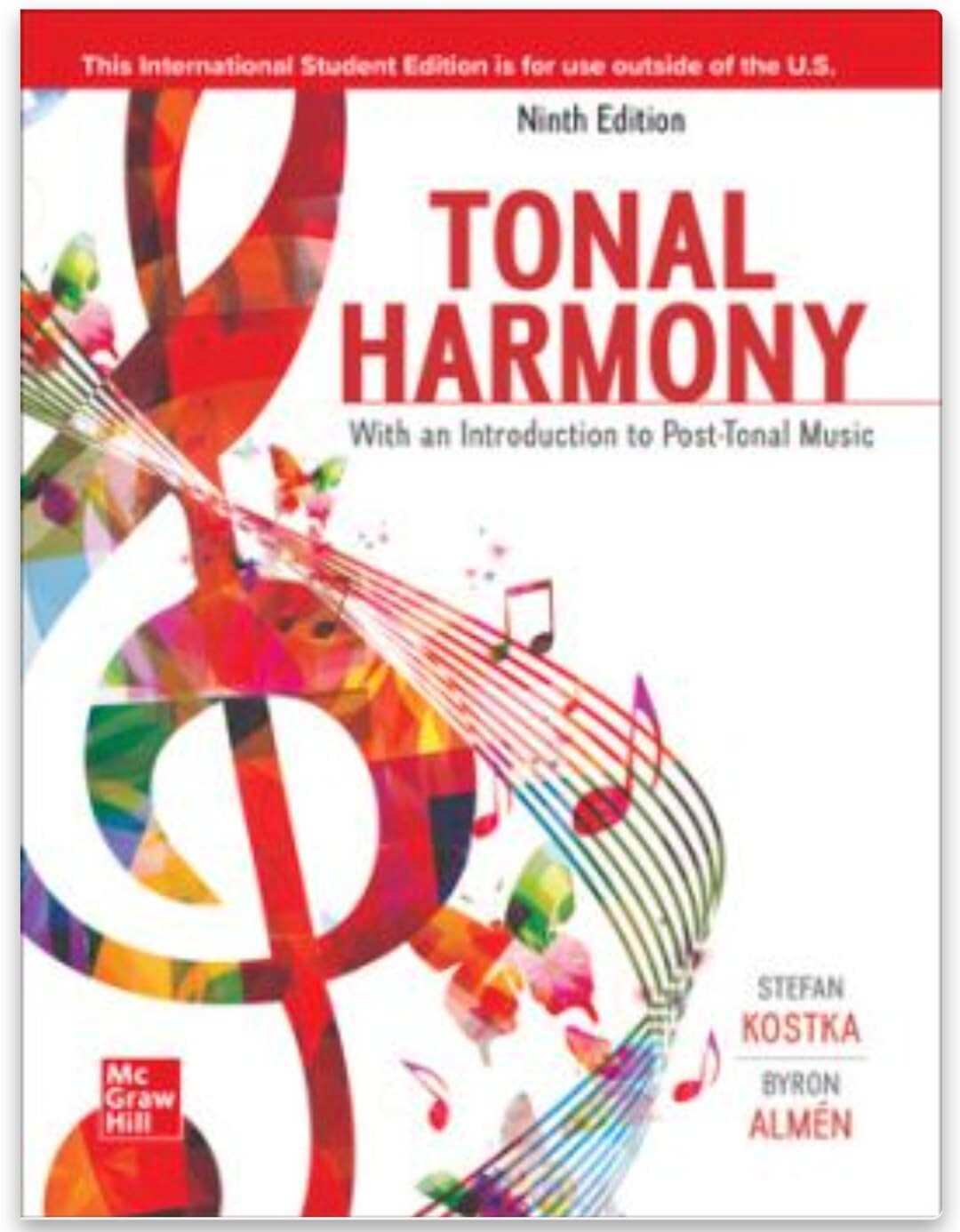 Tonal Harmony 9e by Kostka Tonal Harmony International Edition softcover