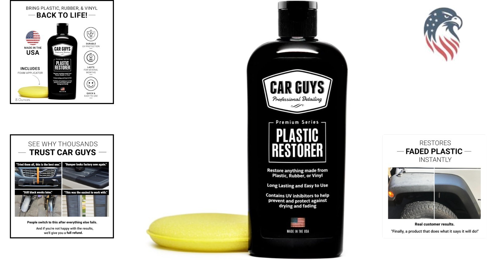 Plastic Restorer Kit 8oz Auto Trim Vinyl Rubber Protectant Compatible with Ve…