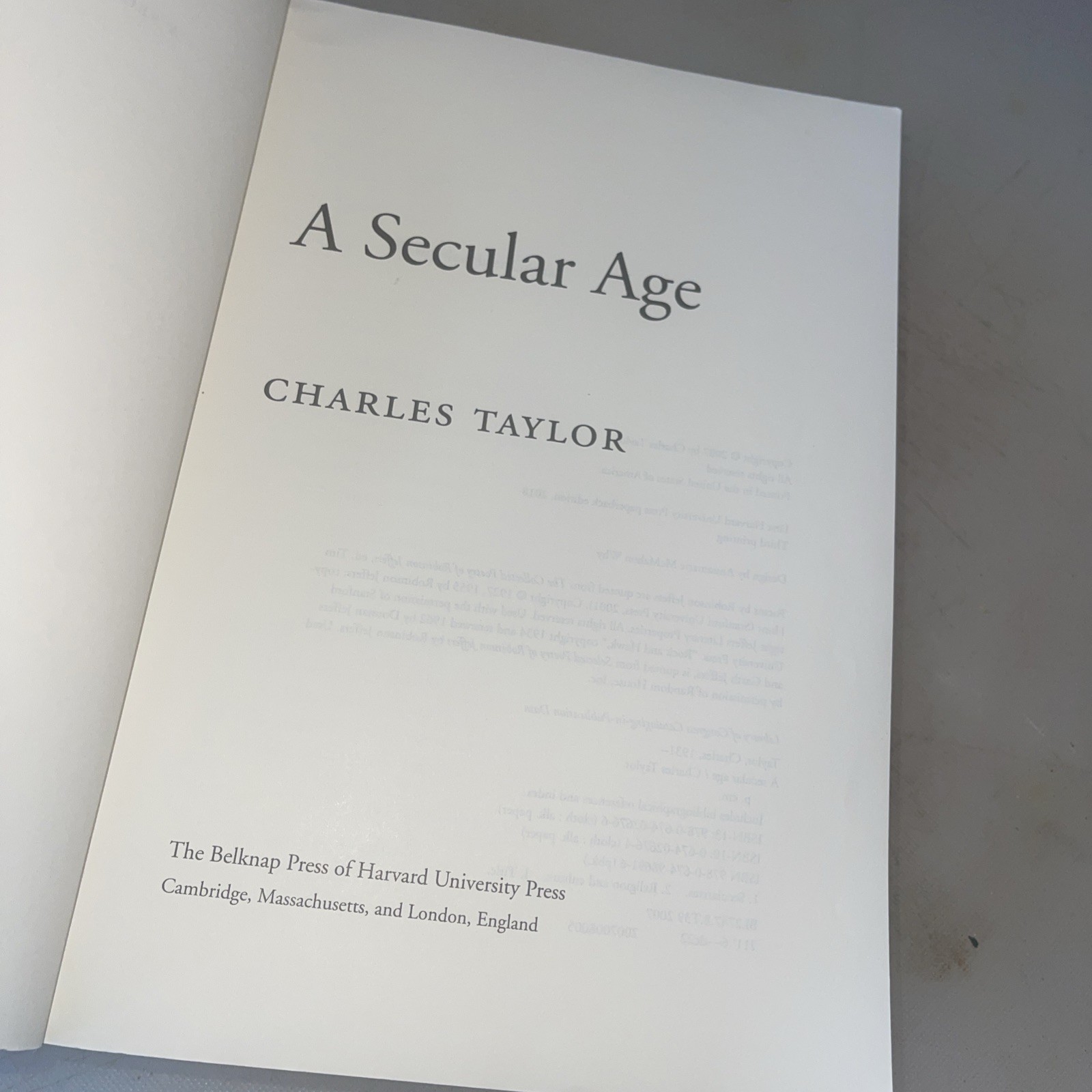 A Secular Age by Charles Taylor