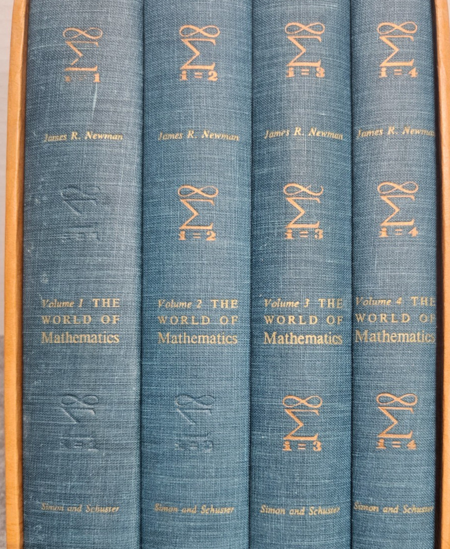 The World of Mathematics Volumes 1-4 by James R. Newman 1956 Hardcover Vintage