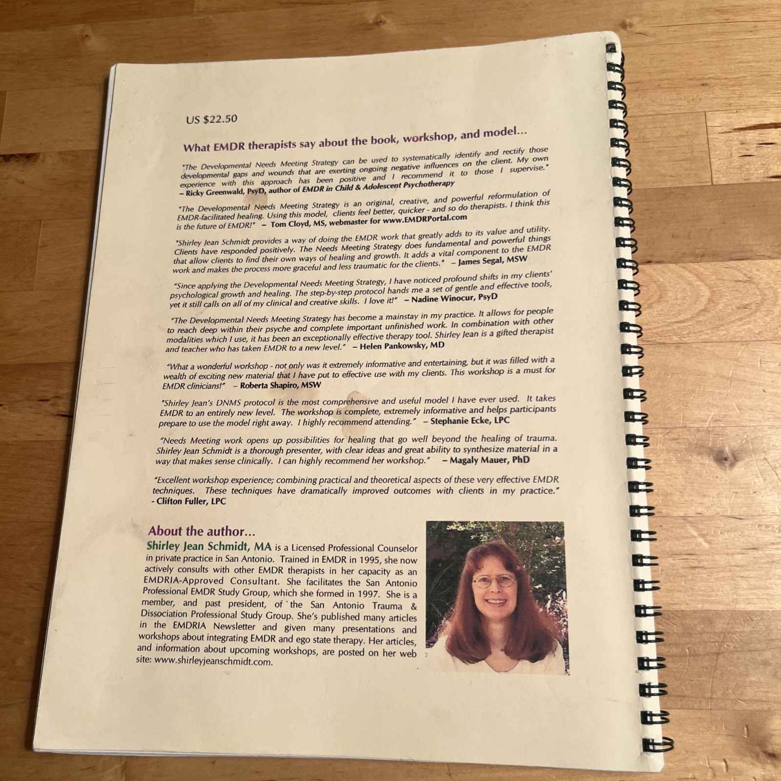Developmental Needs Meeting Strategy for EMDR, Shirley Jean Schmidt, Therapy