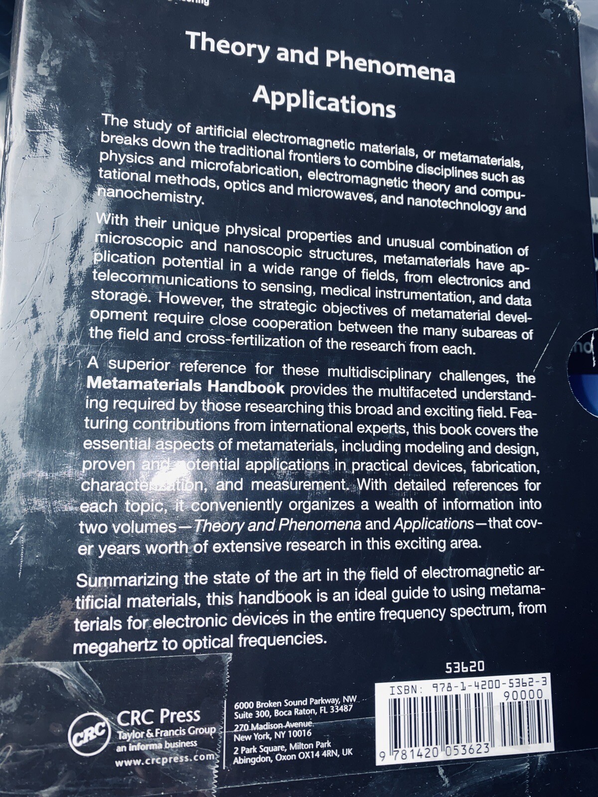 Metamaterials Handbook – Two Volume Slipcase Set – 9781420053623