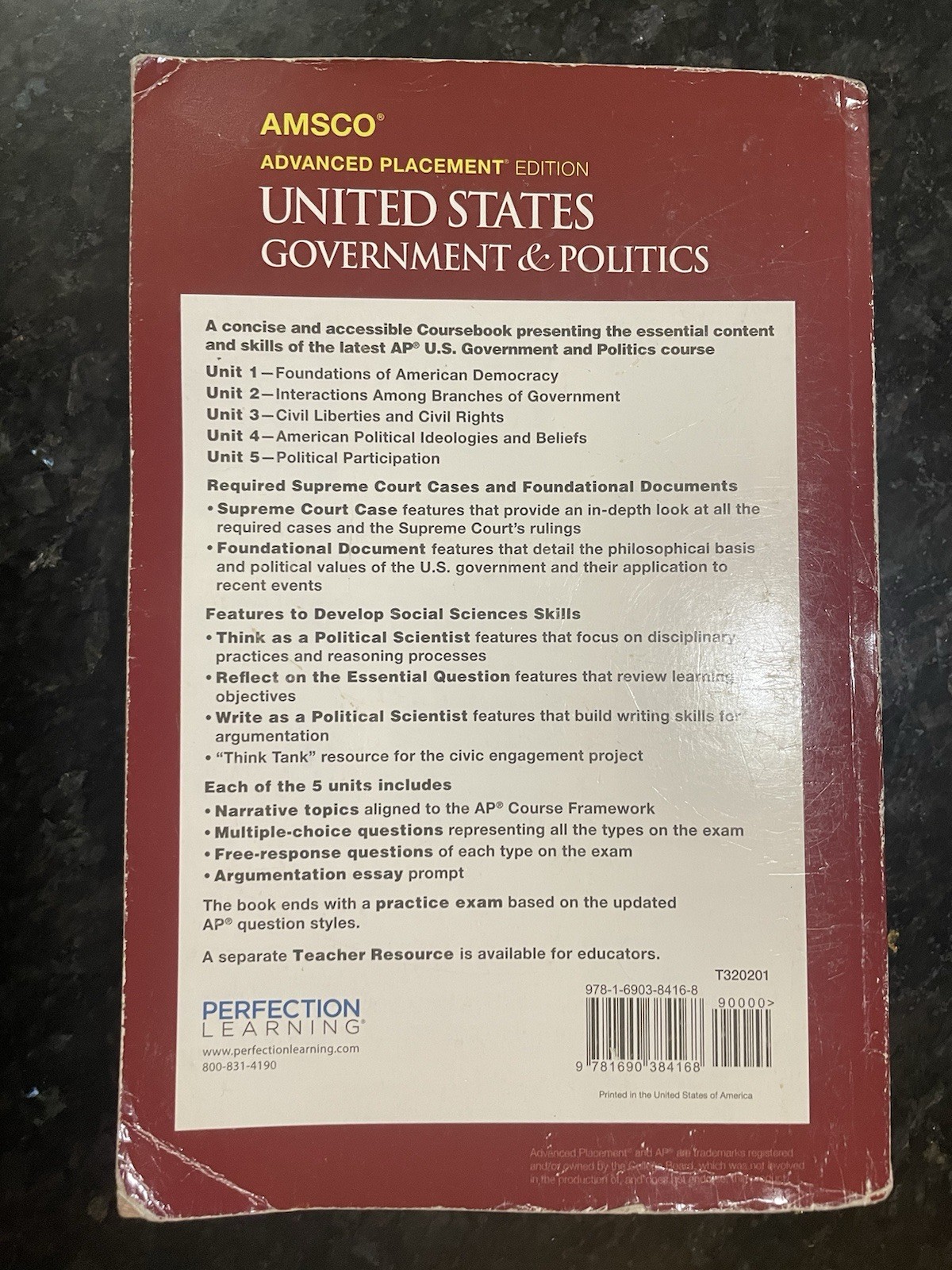 Advanced Placement United States Government & Politics, 3rd Edition – GOOD