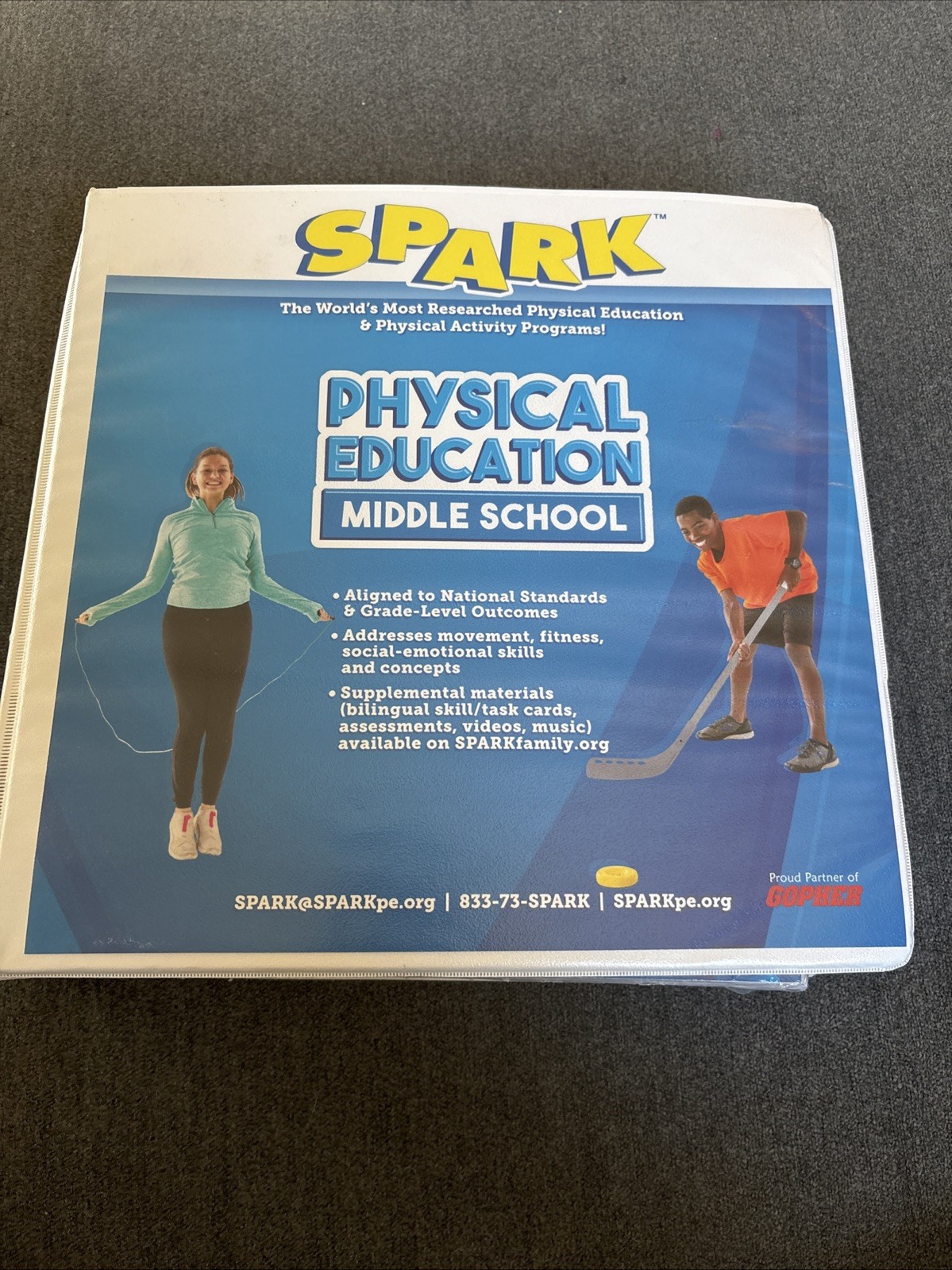 Spark Middle School Physical Education Curriculum Binder NEW Sealed