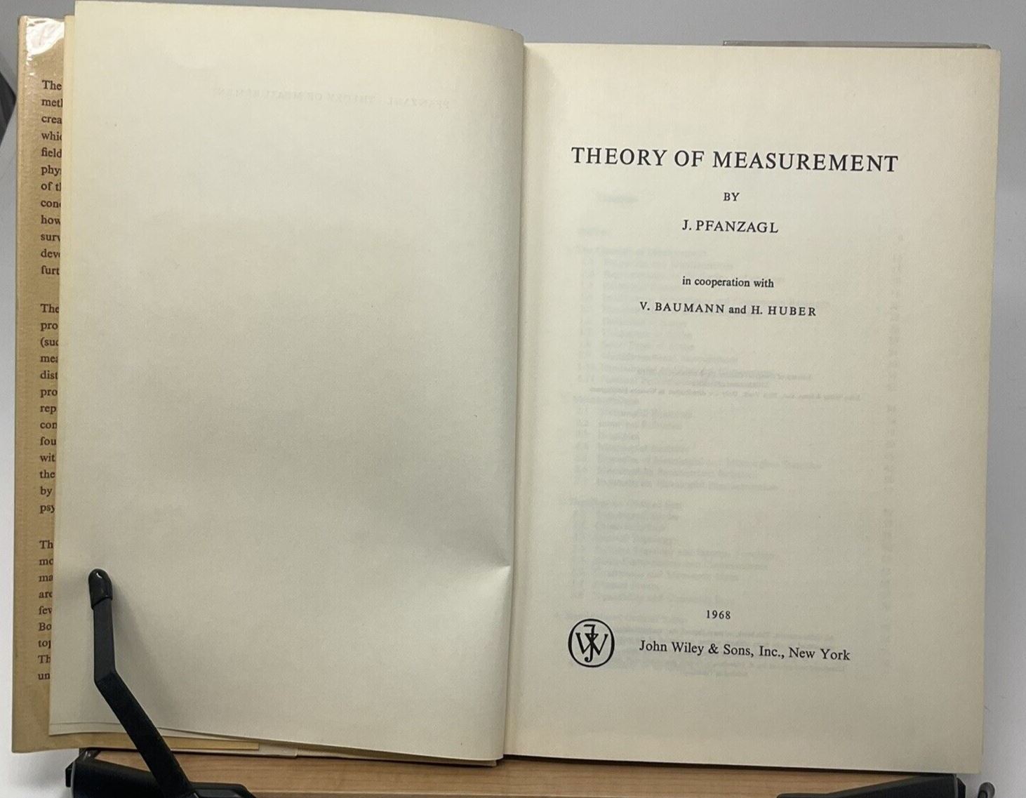 Theory of Measurement Pfanzagl 1968 1st American Edition E7