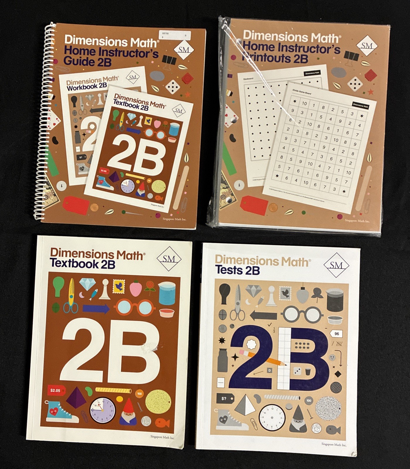 Dimensions Math 2B Set of 4 Books – Singapore Home Instructor’s Guide, Textbook