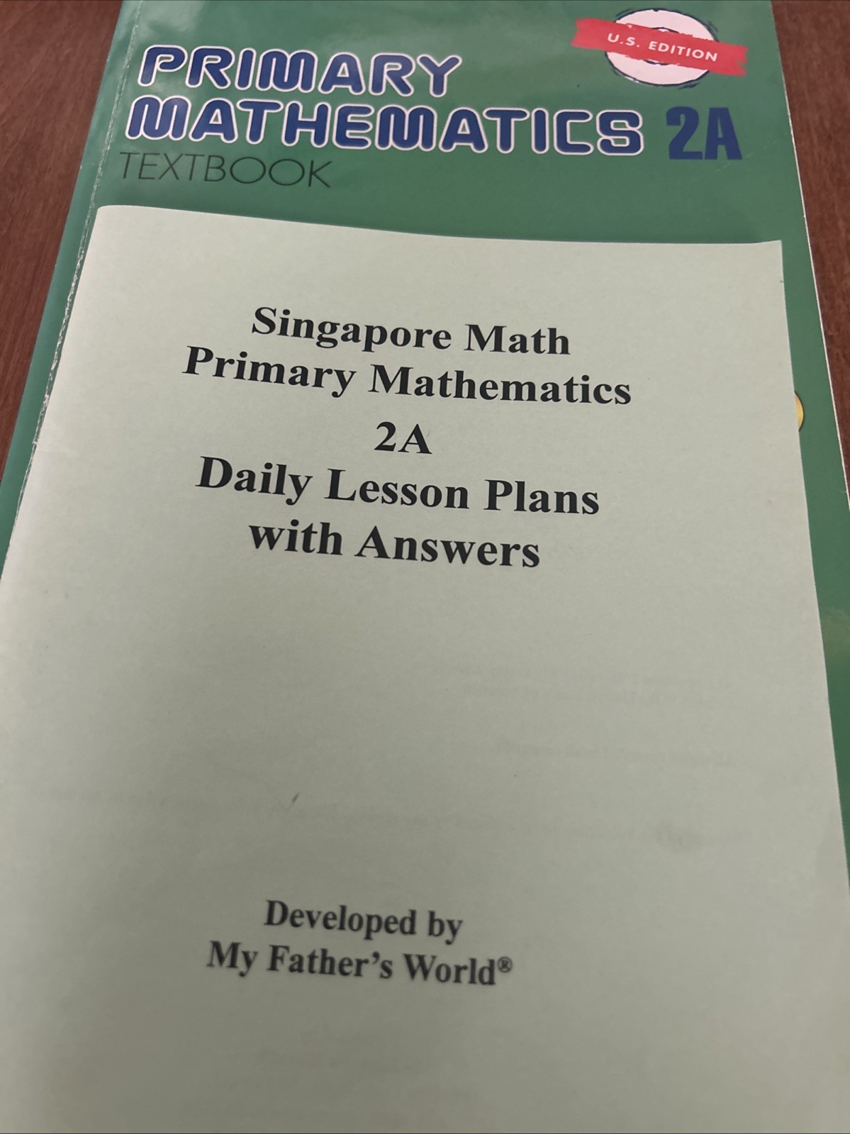 Singapore Math Primary Mathematics 2A Set Text + Daily Lesson Plans W/ Answer