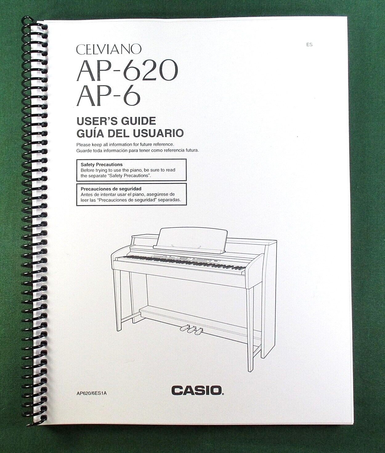 Casio Celviano AP-6 Instruction Manual: 79 Pages Coil Bound & Clear Covers!
