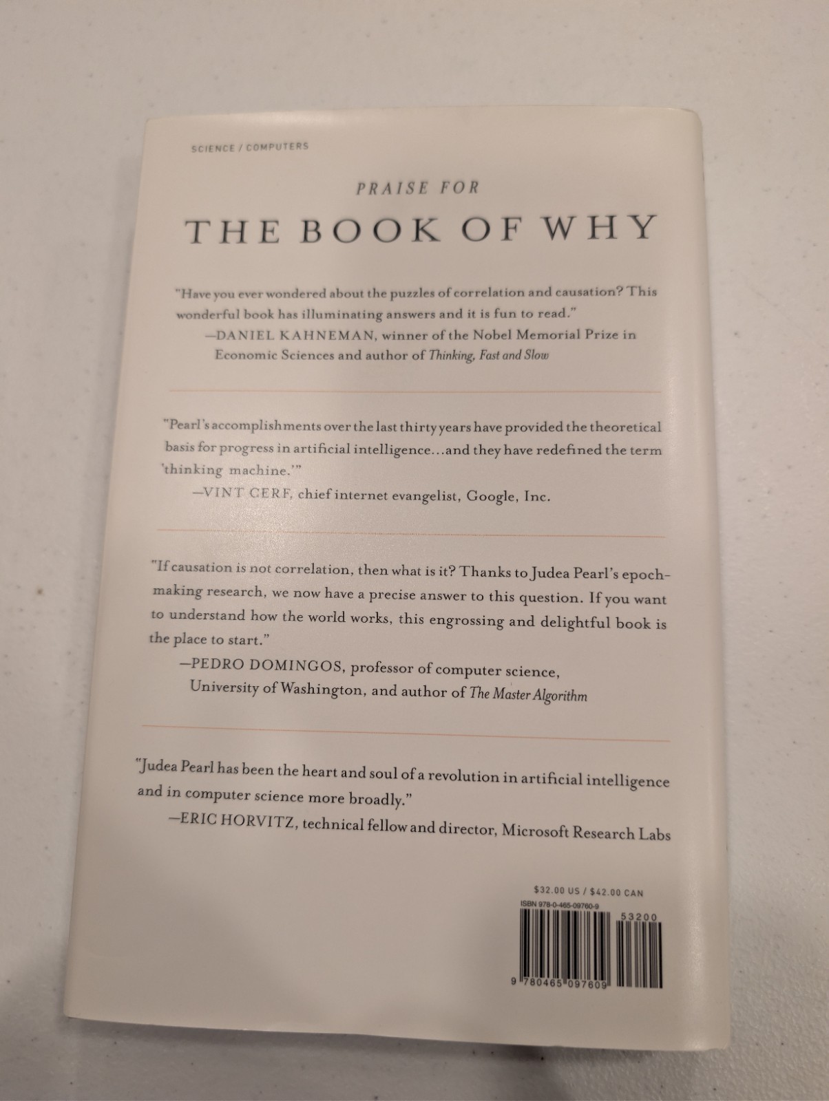The Book of Why Judea Pearl Dana Mackenzie Hardcover