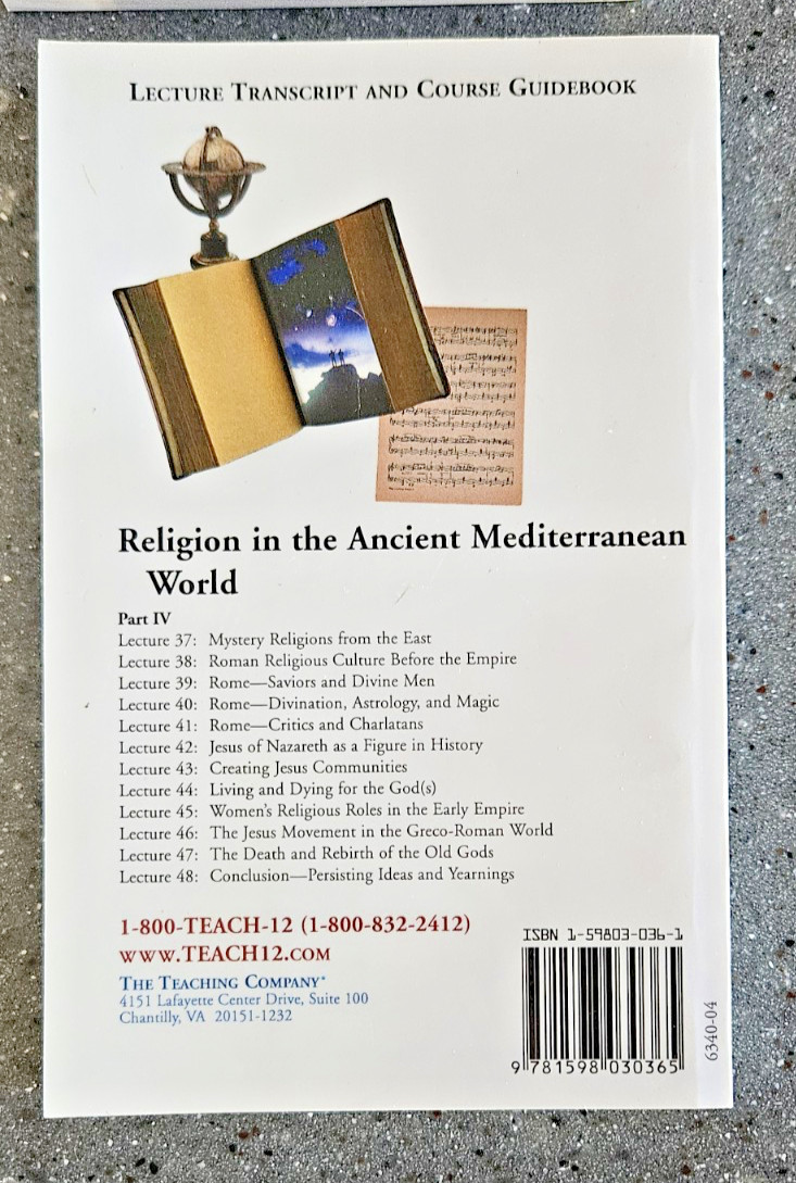 Great Courses: Religion in the Ancient Mediterranean World Volume 1-4 Books