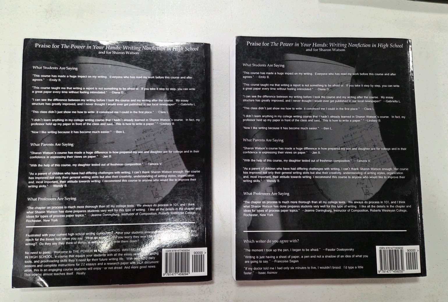 Power in Your Hands Writing in High School, Teacher’s Guide and workbook text