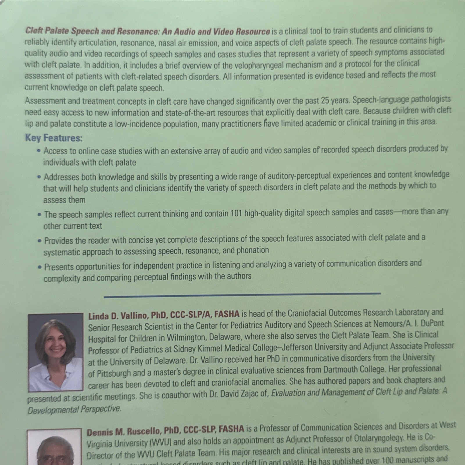Cleft Palate Speech and Resonance: An Audio and Video Resource VERY GOOD