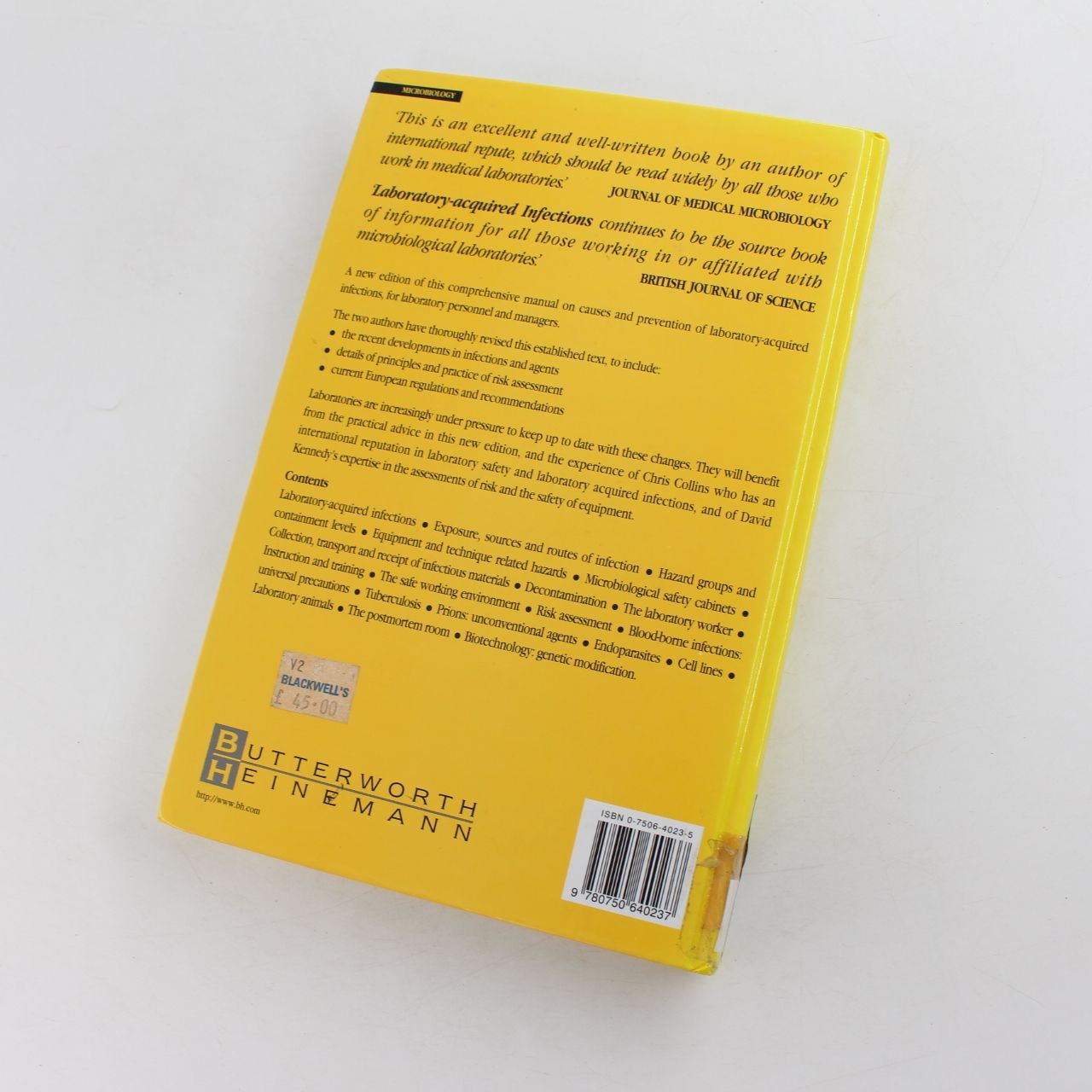 Laboratory-acquired Infections 4Ed History Incidence Causes and Prevention Book