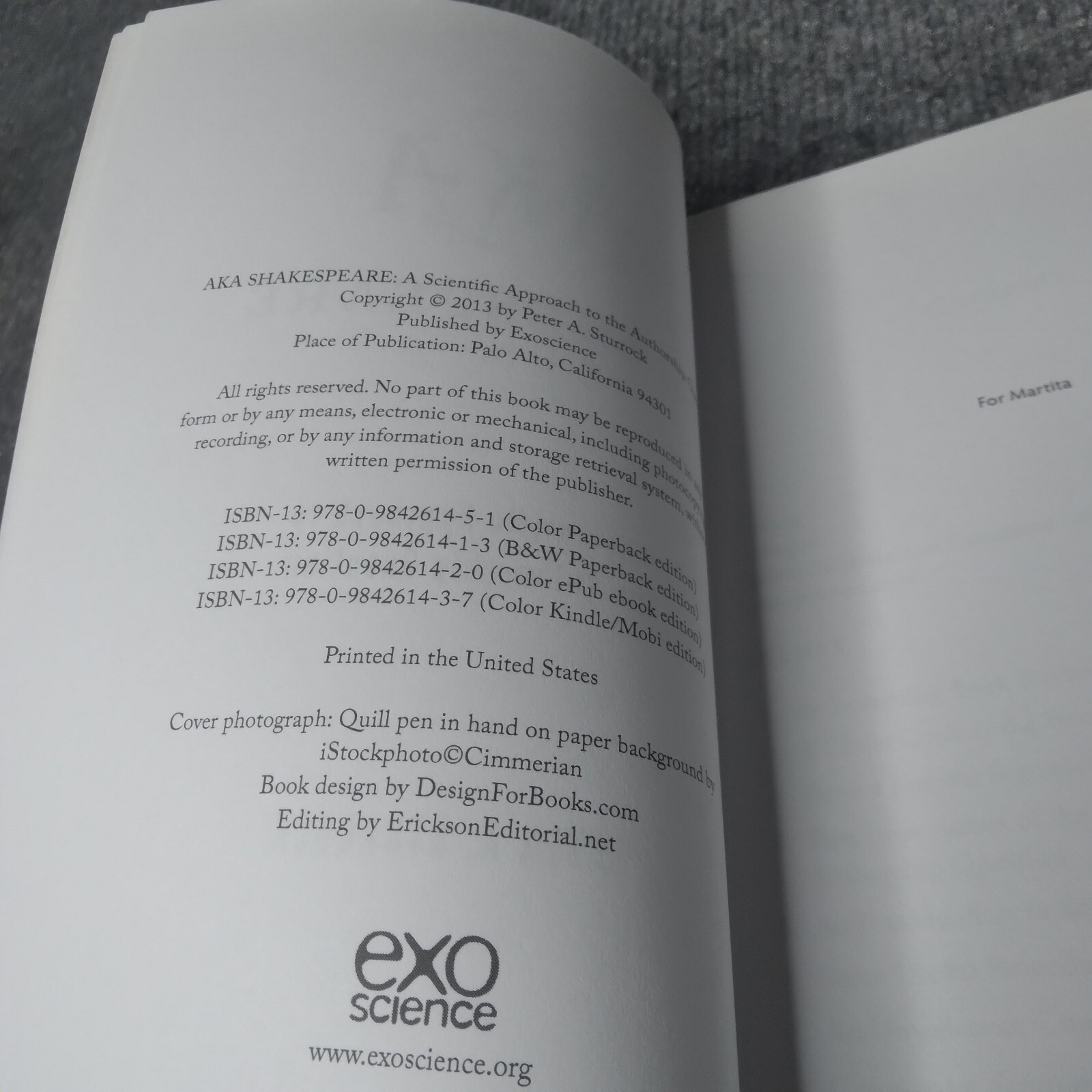 AKA Shakespeare: A Scientific Approach to the Authorship Question – ACCEPTABLE