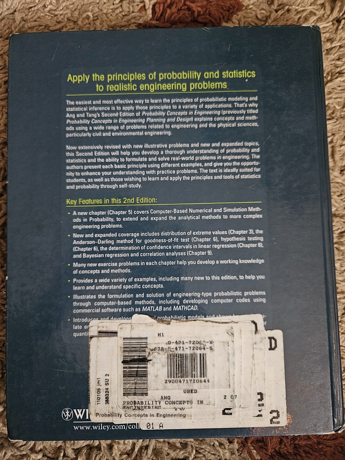 Probability Concepts In Engineering 2nd Edition Hardcover