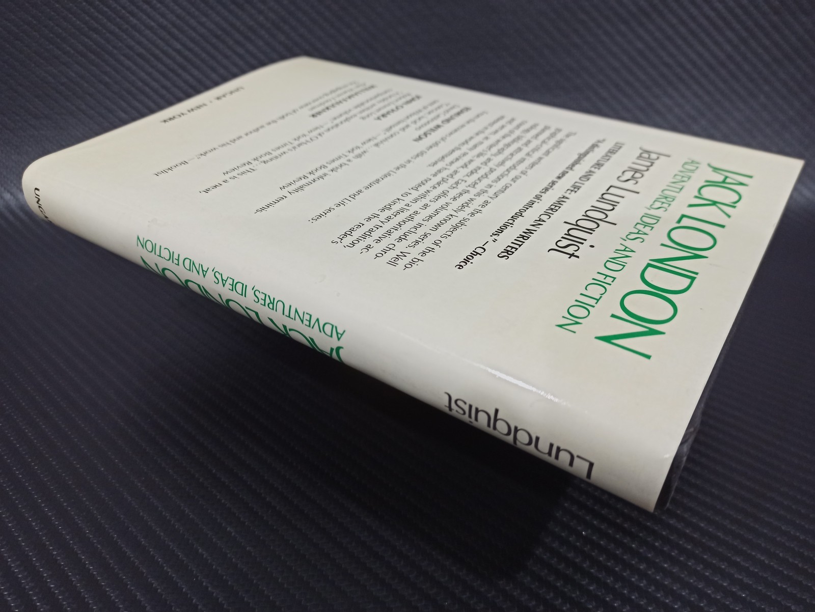 Jack London: Adventures, Ideas and Fiction by James Lundquist (1987, Hardcover)