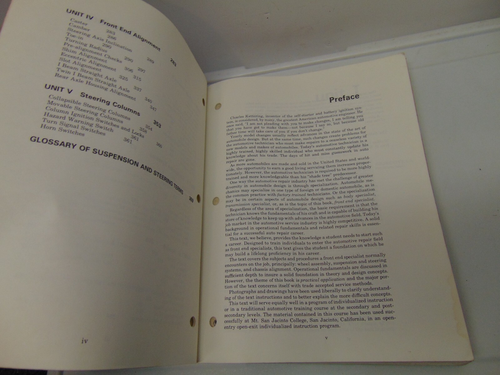 1976 Automotive Suspension & Steering text lab manual Sheldon Abbott 378 pages