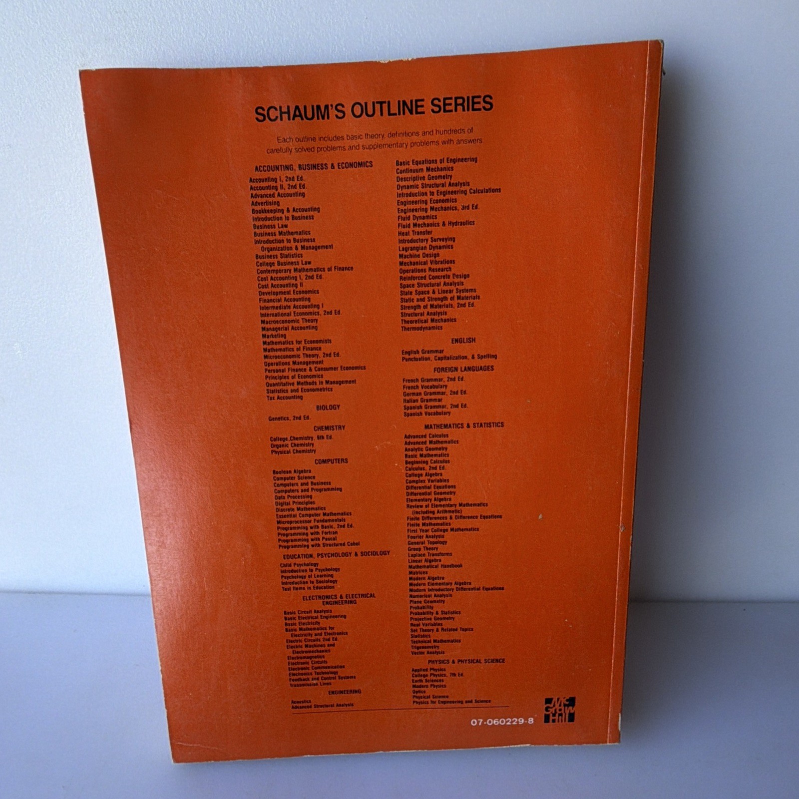 Schaum’s Outline Series Advanced Calculus Murray R. Spiegel PB 1968 400p