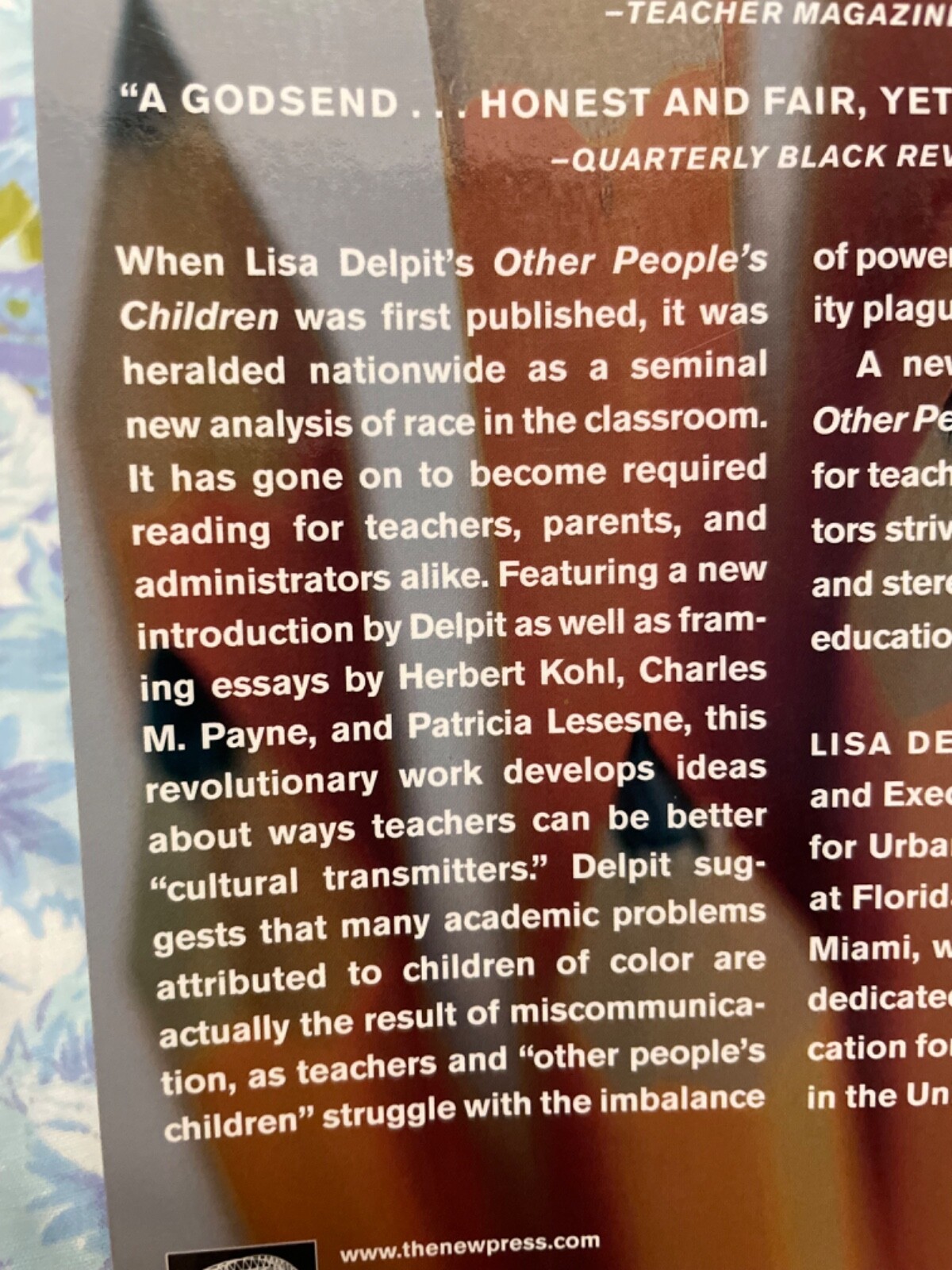 BOOK Other People’s Children LISA DELPIT Cultural Conflict in the Classroom Pb