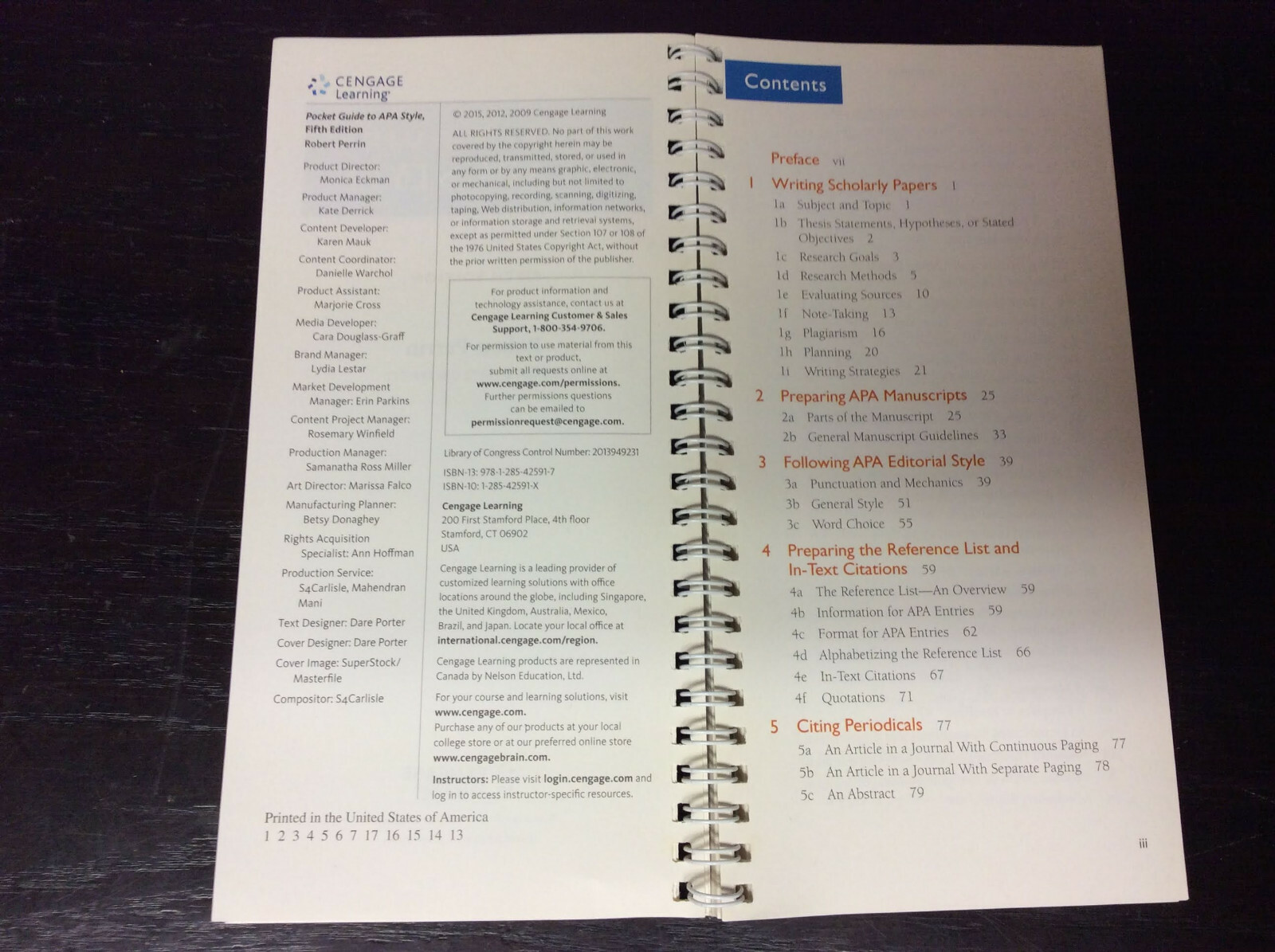 Pocket Guide to APA Style Perrin, Robert (Spiral-bound 2015) VG