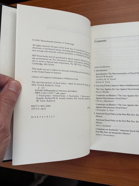 *THE MACROECONOMICS OF FISCAL POLICY* (MIT PRESS) Kopcke HC/DJ/1st/1st BRAND NEW