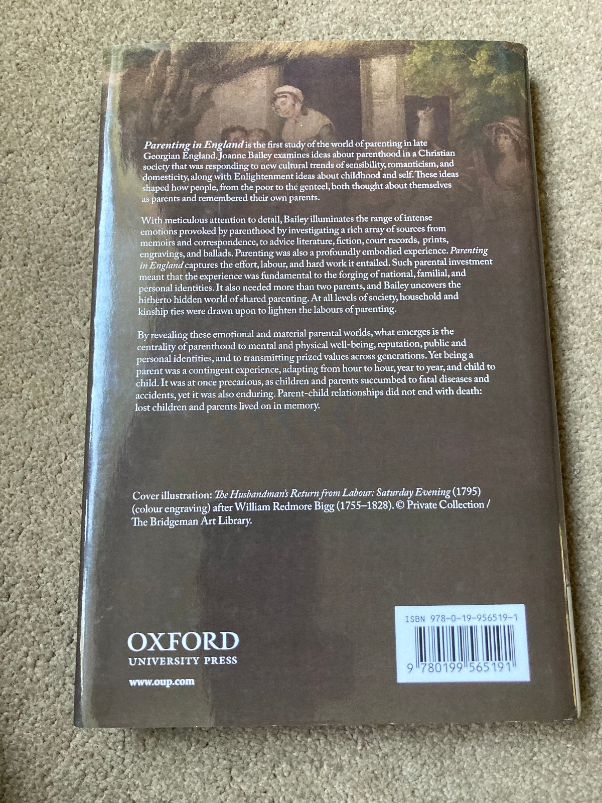 Parenting in England 1760-1830 : Emotion, Identity, Generation by Joanne Bailey