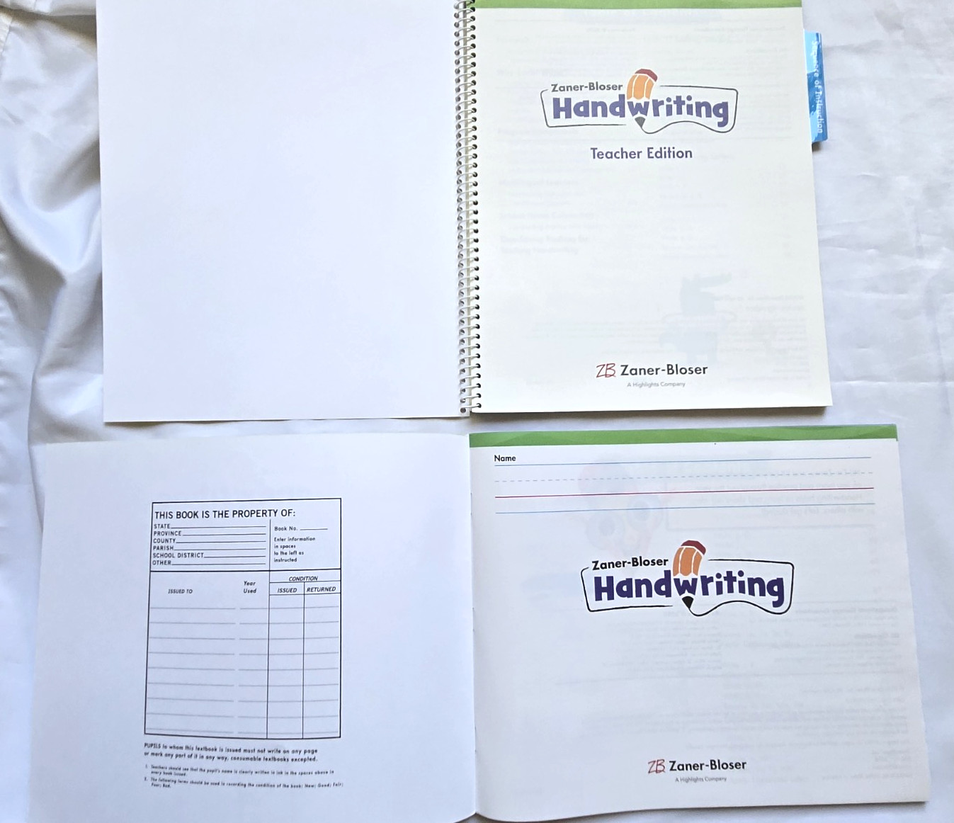 Zaner-Bloser Handwriting Kindergarten Teacher Edition & Student Workbook 2020