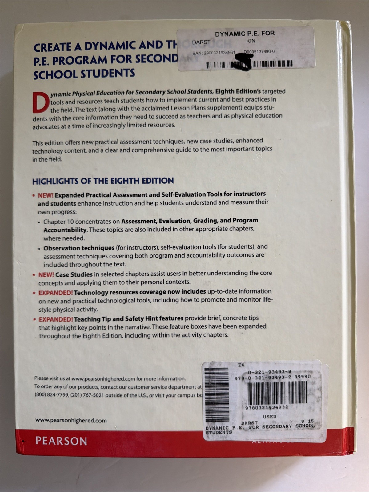 Dynamic Physical Education for Secondary School Students Hardcove Book
