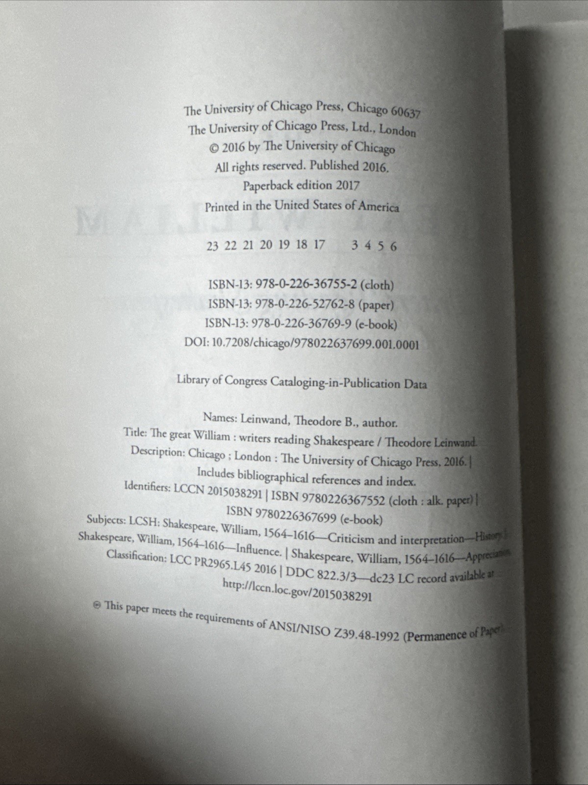 Great William Writers Readin – VERY GOOD