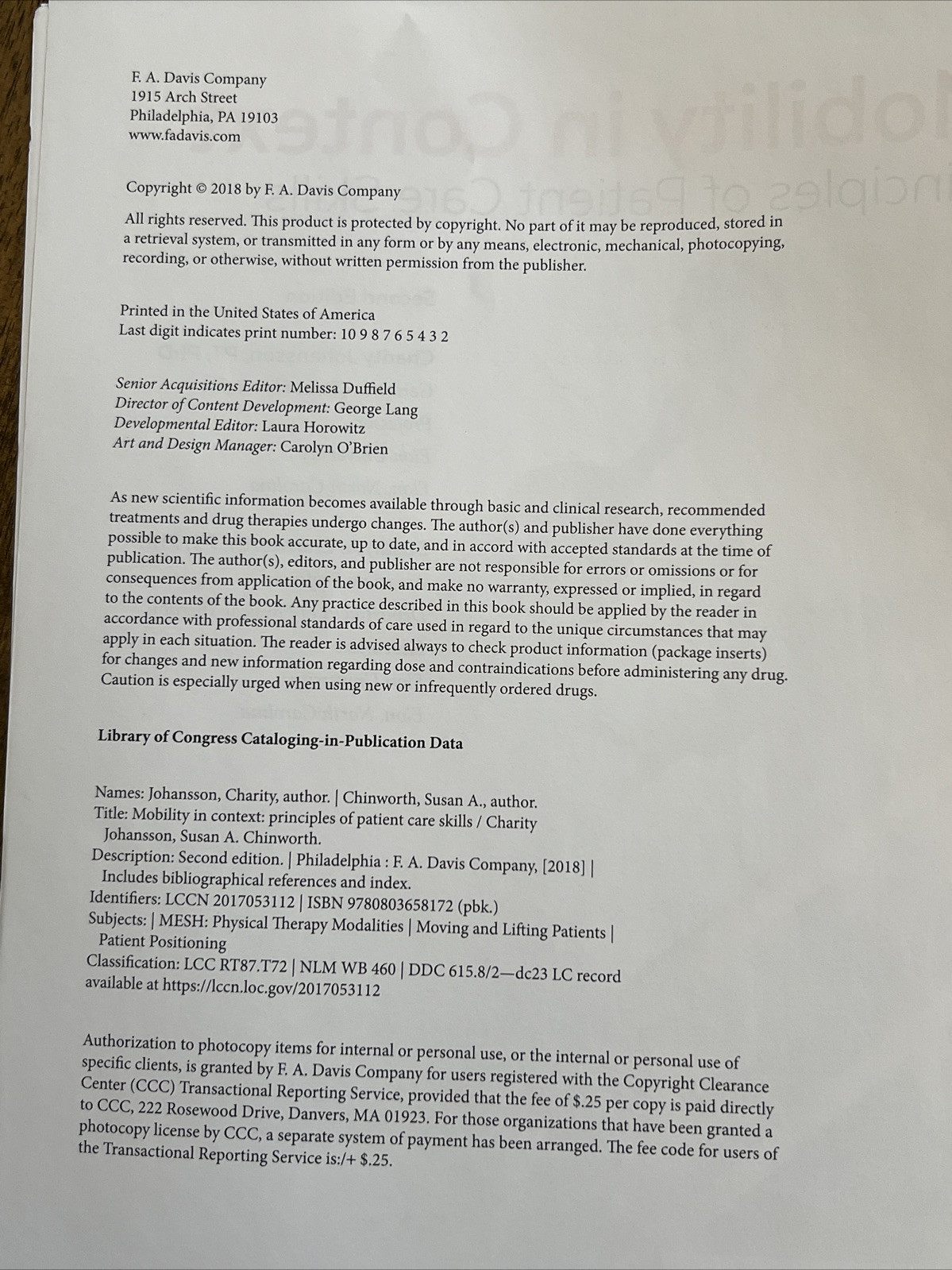 Mobility in Context: Principles of Patient Care Skills – Spiral-bound – GOOD