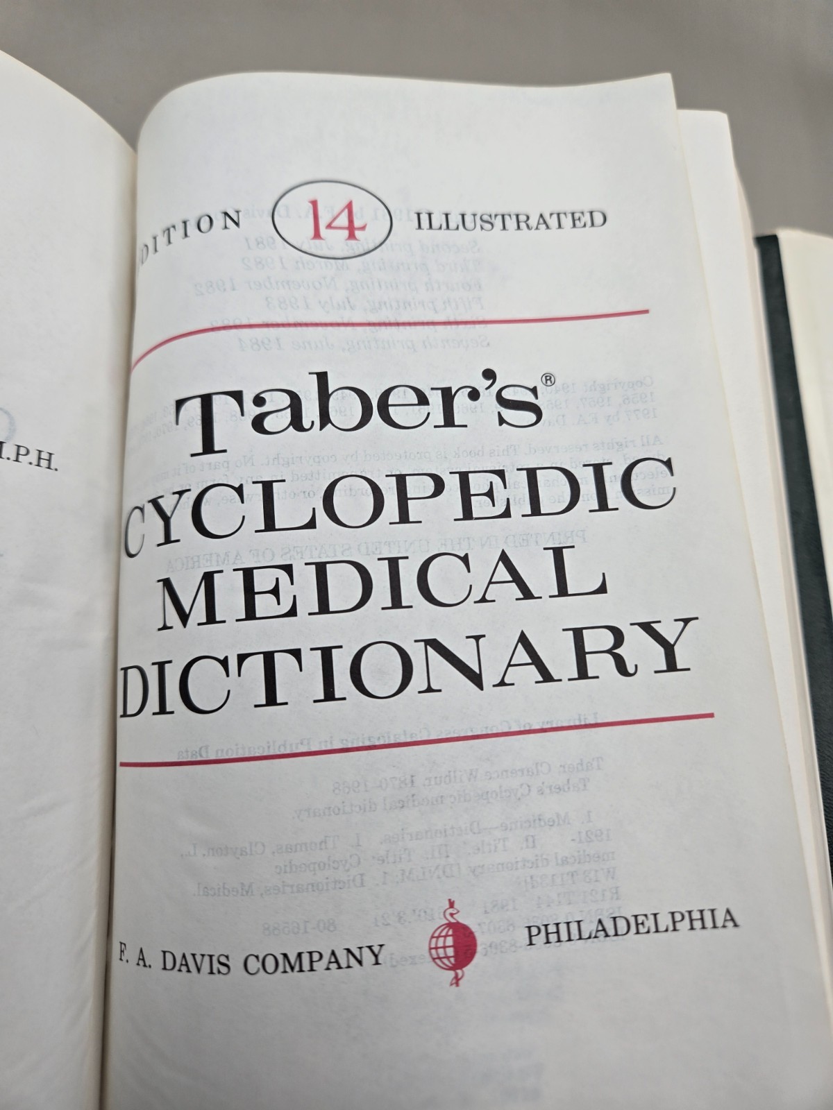 Taber’s Cyclopedic Medical Dictionary – Edition 14 (1981, Hardcover) Like New