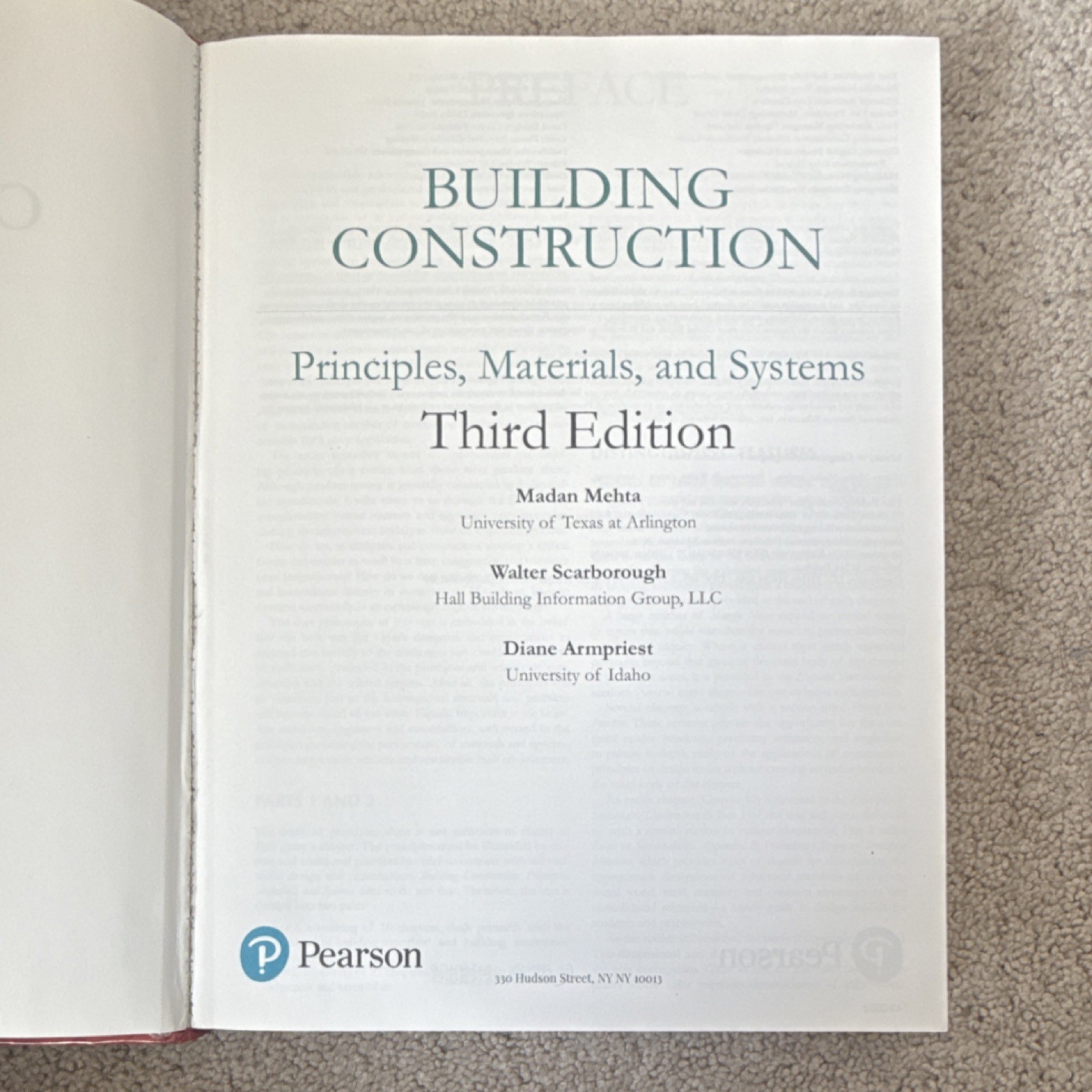 Building Construction: Principles, Materials, and Systems 3rd Ed Mehta Pearson …