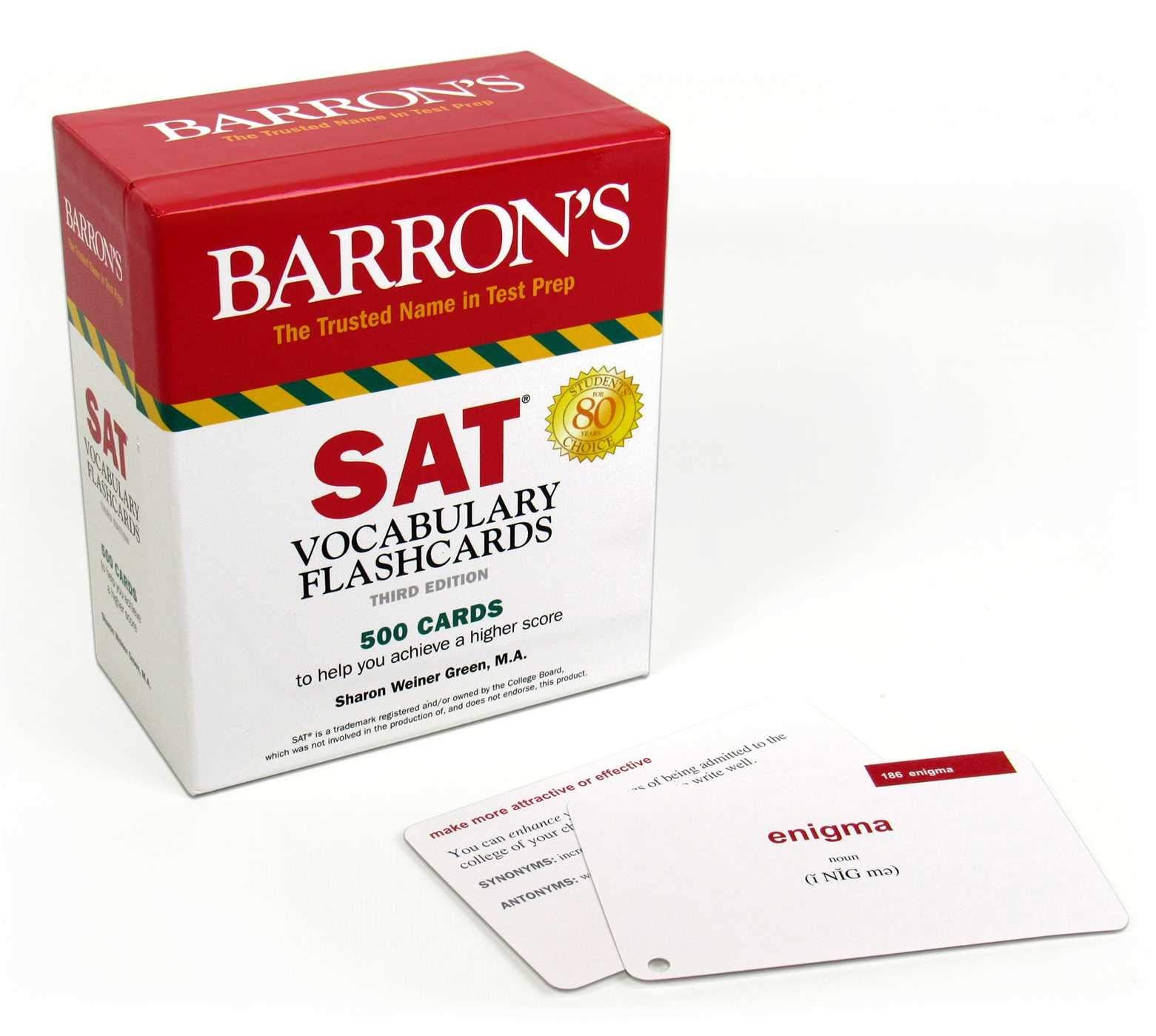 SAT Vocabulary Flashcards: 500 Cards Reflecting the Most Frequently Tested S…