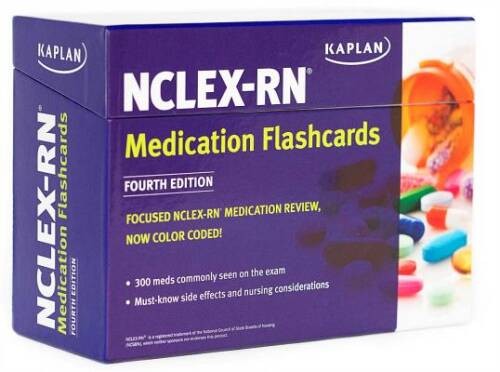 NCLEX-RN Medication Flashcards – Cards By Kaplan – ACCEPTABLE
