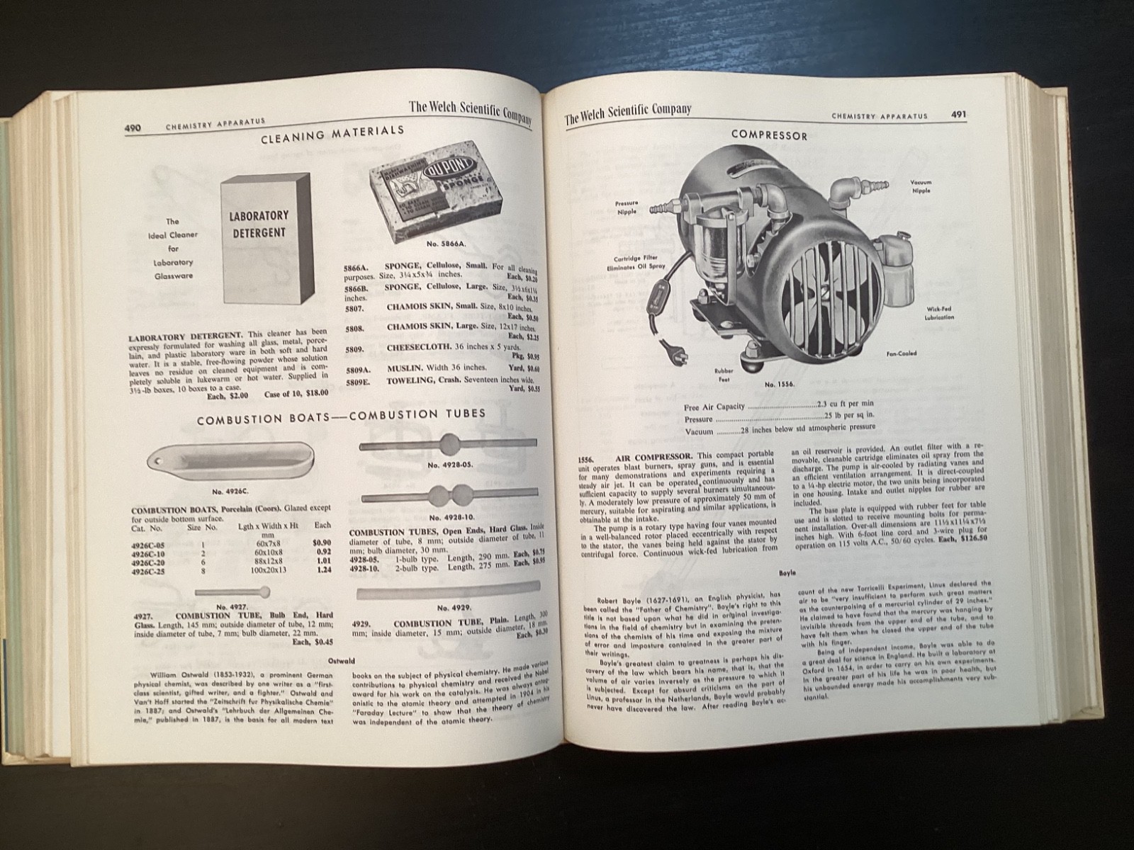 1968 Welch Laboratory Apparatus Hardcover Scientific Catalog