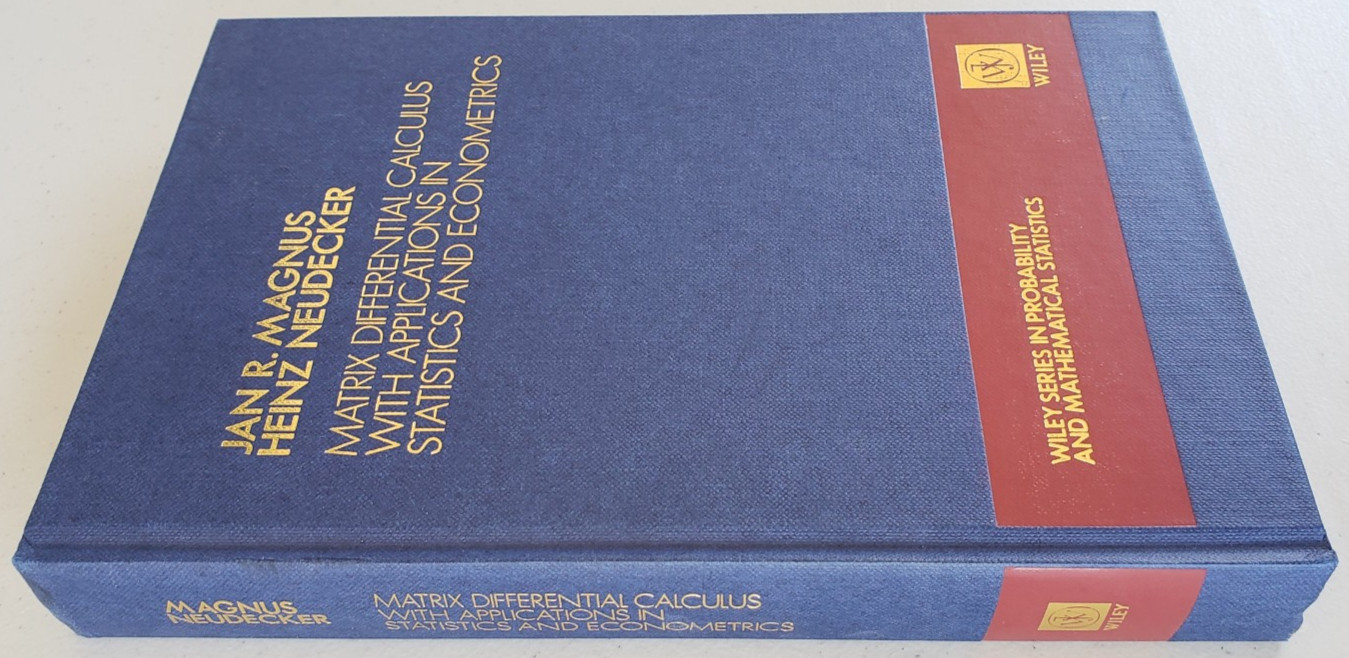 Matrix Differential Calculus Magnus Neudecker 1988 1st Ed Wiley NOS Scarce