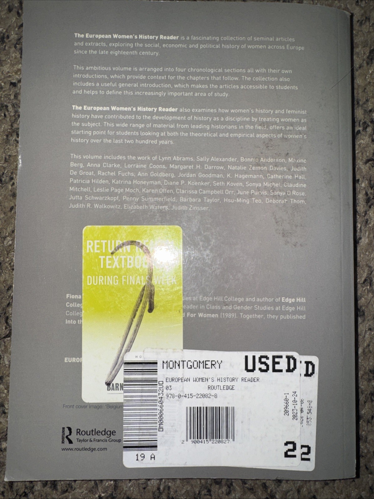 European Women’s History Reader by Christine Collette: Used