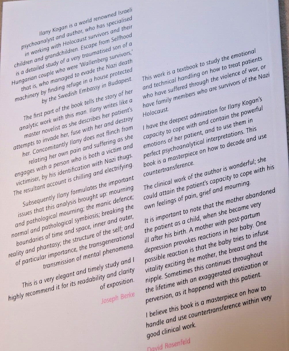 Signed ILANY KOGAN: ESCAPE FROM SELFHOOD First Edition 2007