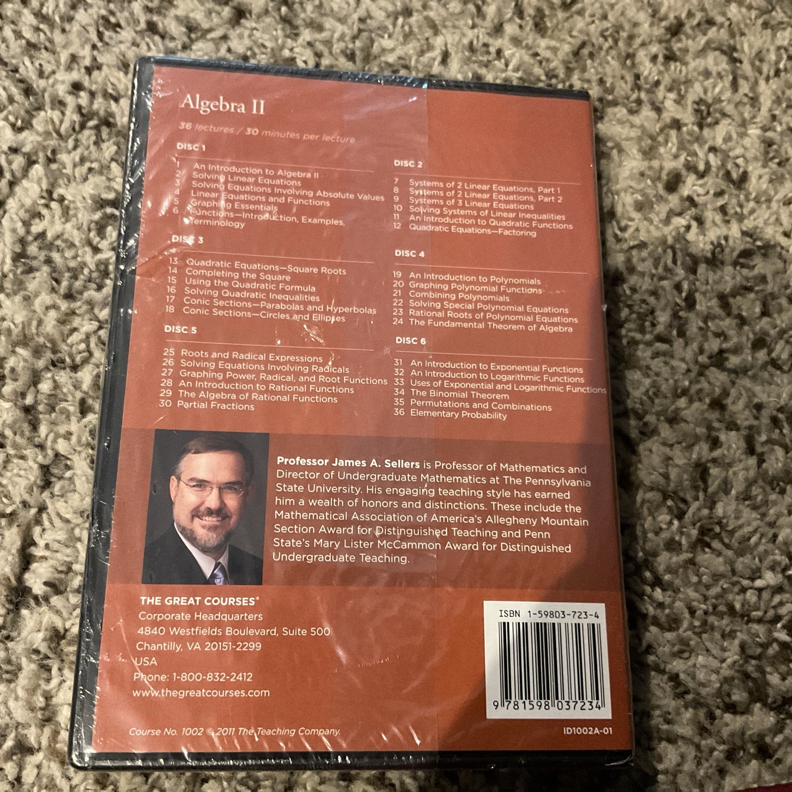 The Great Courses: Algebra II (DVD, 2011) Course No. 1002 – James A. Sellers