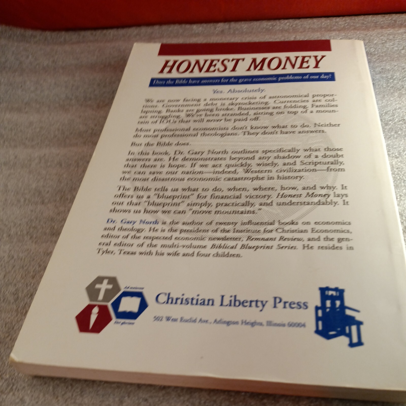 2 ECONOMICS BOOKS Principles Policy from A Christian Perspective & Honest Money