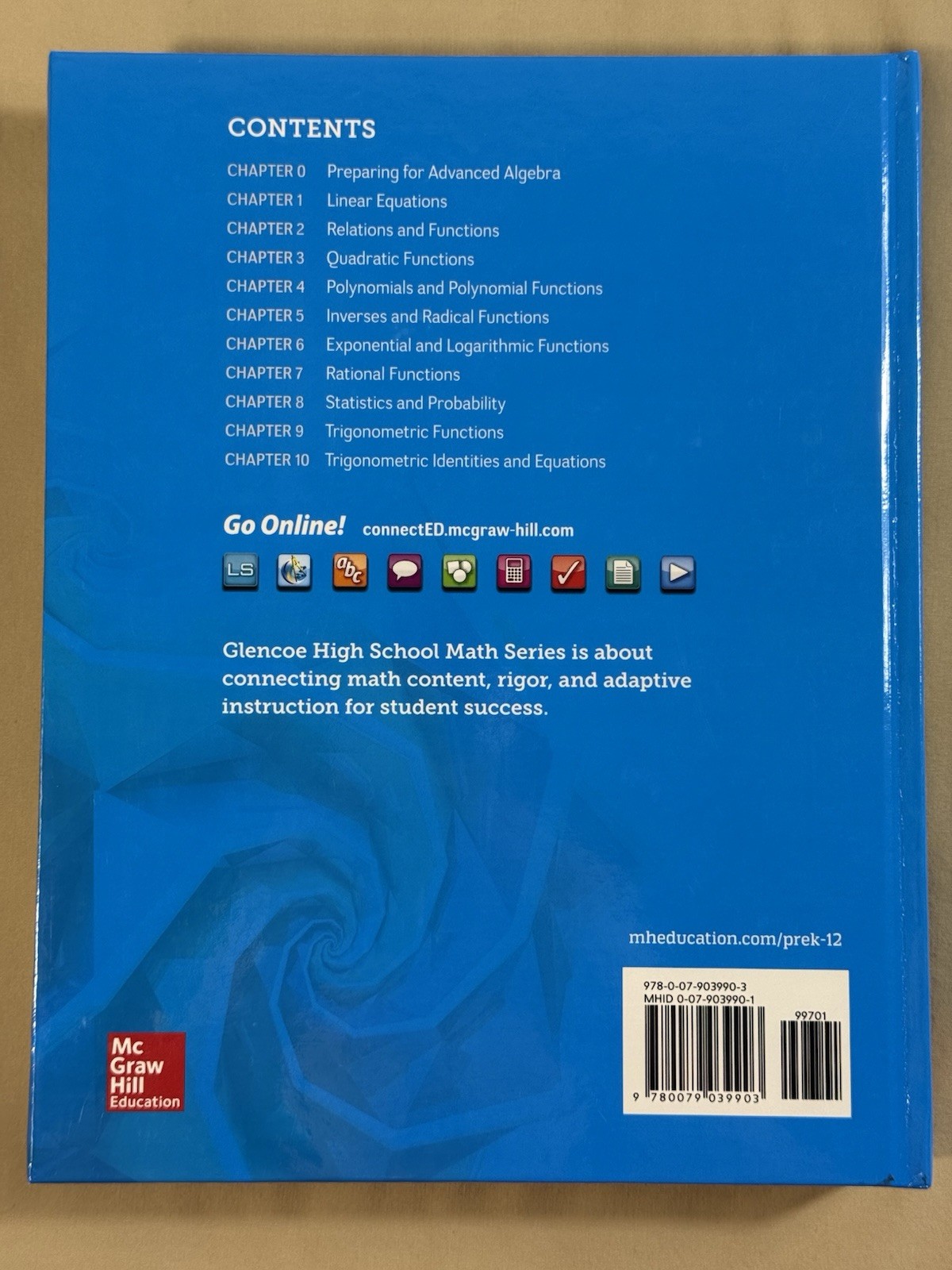 NEW Glencoe Algebra 2 Hardcover Textbook 2018 McGraw-Hill ISBN 9780079039903